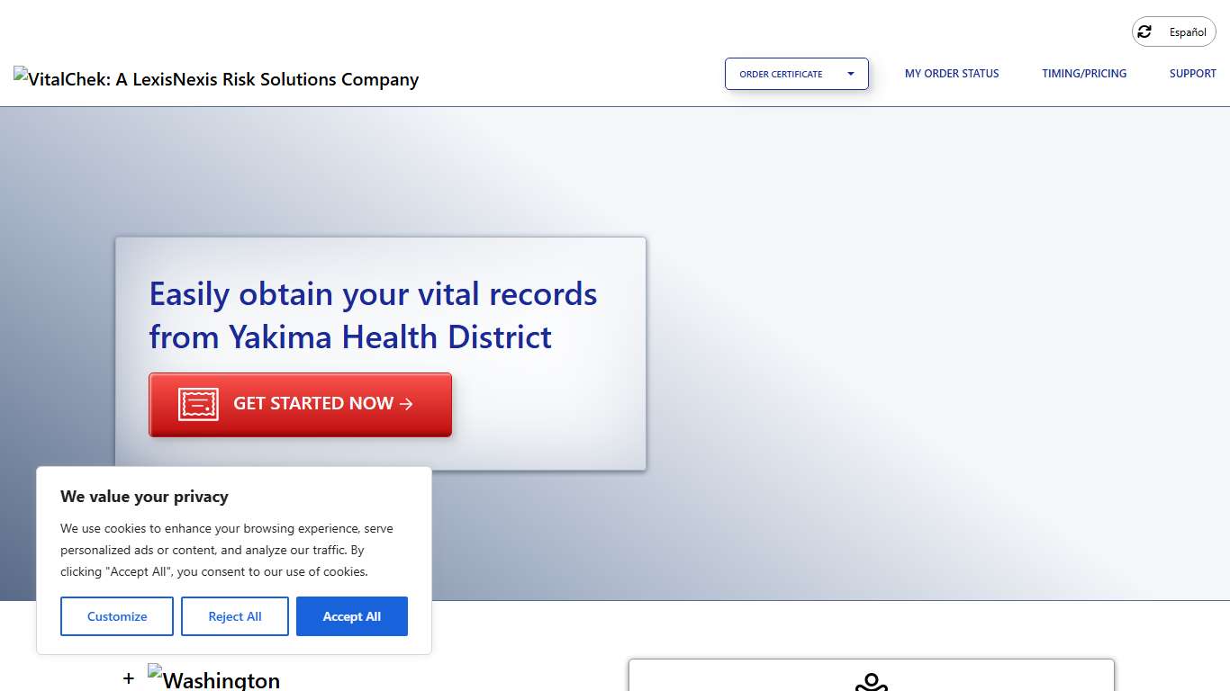 Yakima Health District (WA) | Order Certificates - VitalChek